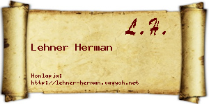 Lehner Herman névjegykártya